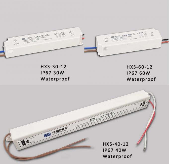 Dấu hiệu LED IP67 Bộ nguồn chống thấm Nước Vỏ nhựa 60W 12V 5A Trình điều khiển LED 2